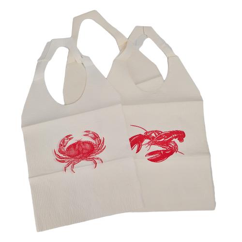 중국 Disposable Paper Apron Adult Bibs with Pocket 1~6 Color Print Protective Apron Manufacturer 제조업체