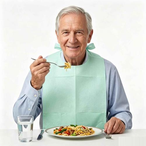 Adult disposable bibs bulk manufacturer;Wholesale waterproof adult bibs clothing protectors;OEM disposable senior feeding bibs;Factory direct adult bibs with pocket;Bulk medical consumables adult bibs supplier;Customizable non woven elderly bibs manu