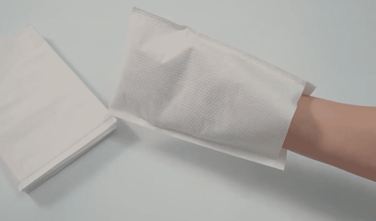 일회용 부직포 세척 장갑, 항균 기능, 친환경, 직사각형 모양